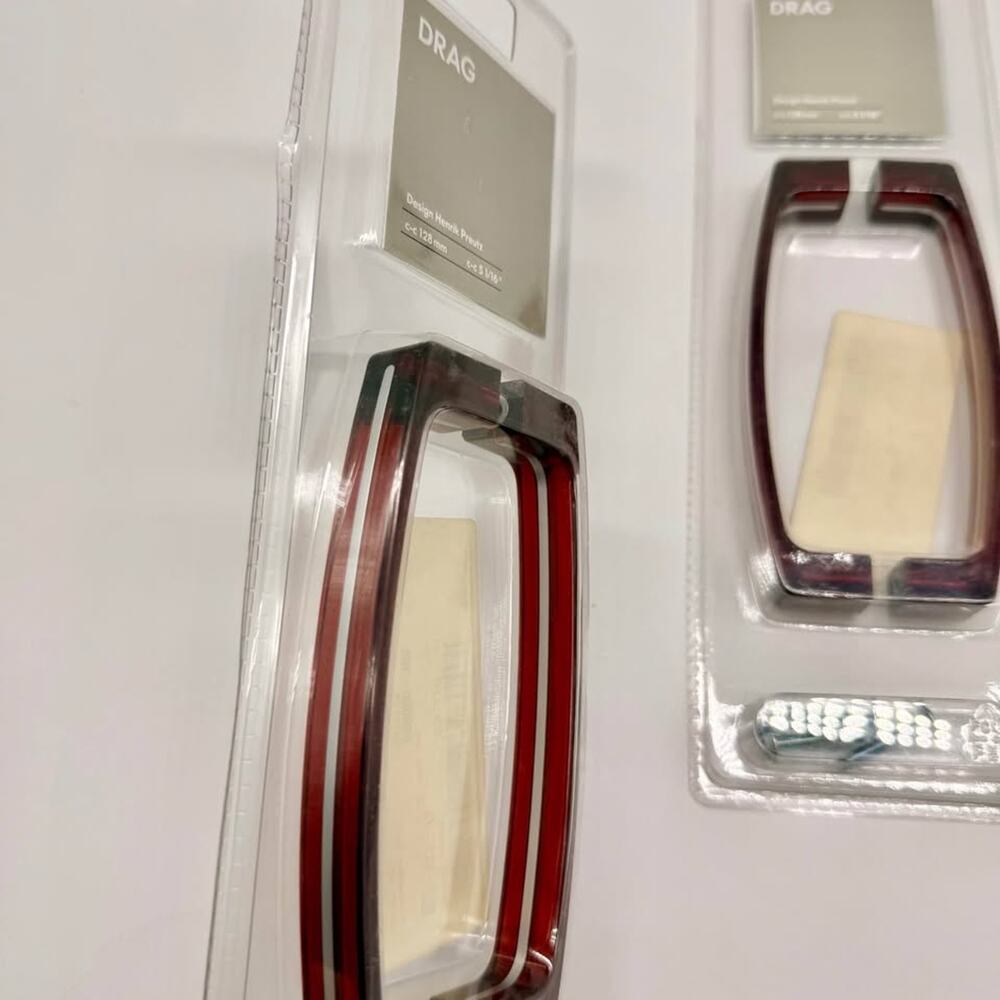 NEW 5 1/16-Inch IKEA Drag DARK RED COLOR Cabinet Pull Handles - 2 Pks (4 Total)